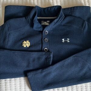 Under Armour Navy Jacket with Notre Dame logo and Silver Accents